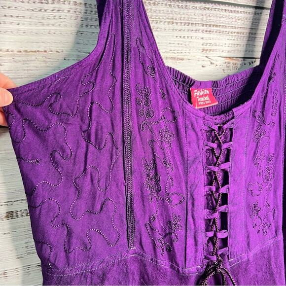 Fashion Terminal Free Size Purple Fairy Witch Whimsigoth Dress Corset Front - Picture 9 of 16